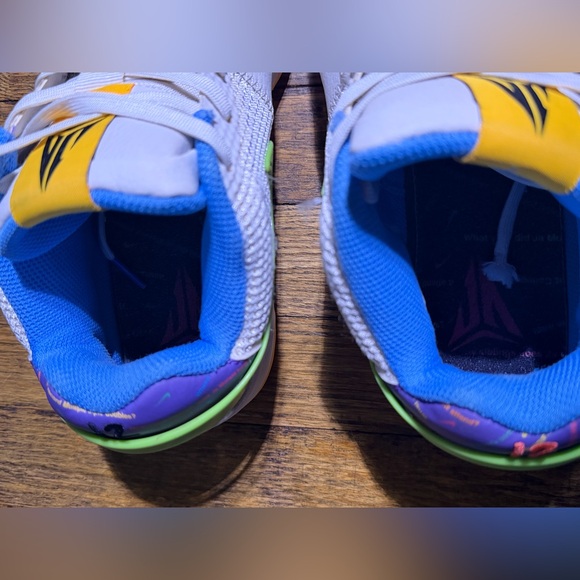 Nike Kids Sneakers White and Yellow with Blue Accents - Picture 6 of 8